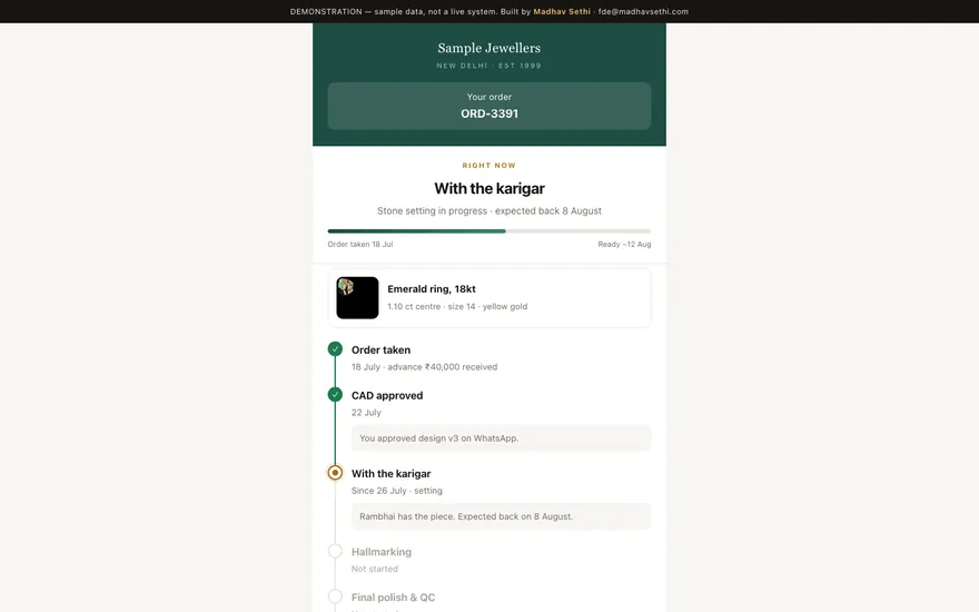 Order status demo