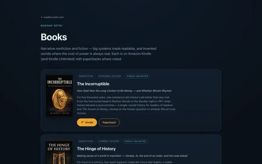 Books page